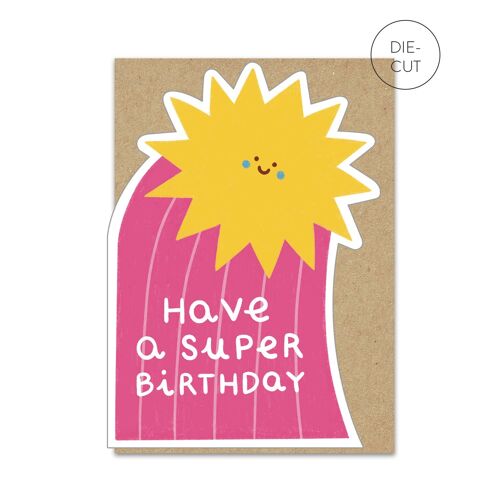Super Star Birthday Card | Die-cut Star Birthday Card