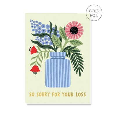 Désolé pour votre carte de perte | Carte de sympathie florale