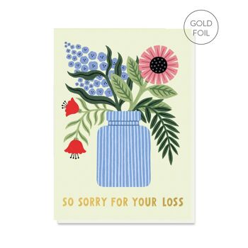 Désolé pour votre carte de perte | Carte de sympathie florale 1