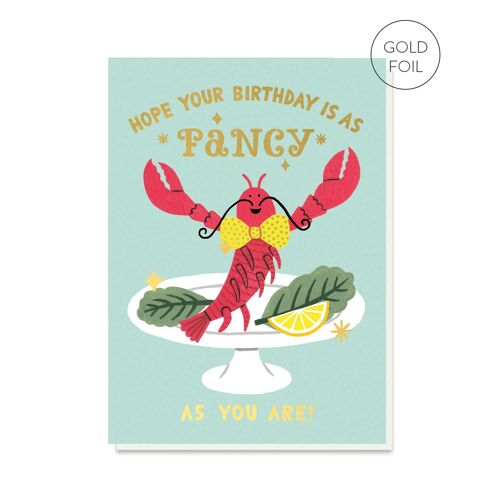 Fancy Lobster Card | Luxury Gold Foil Birthday Card