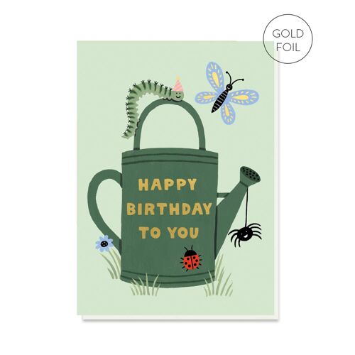 Birthday Bugs Card | Luxury Gold Foil Birthday Card
