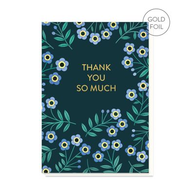 Tarjeta de agradecimiento de nomeolvides | Tarjeta de felicitación floral