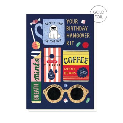 Tarjeta de cumpleaños del kit de resaca | Tarjeta de cumpleaños divertida