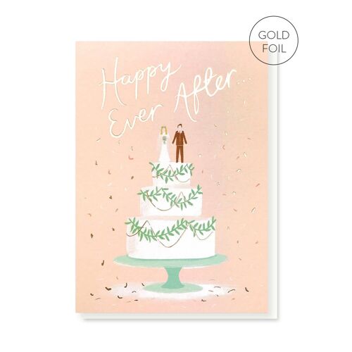 Happy Ever After Wedding Card | Luxury Gold Foil Card