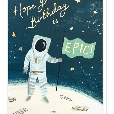 Biglietto d'auguri spaziale epico | Carte per uomini | Carta laminata di lusso