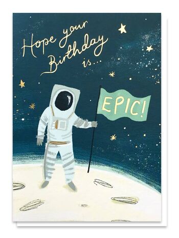 Carte d’anniversaire de l’espace épique | Cartes pour hommes | Carte de luxe en aluminium 1