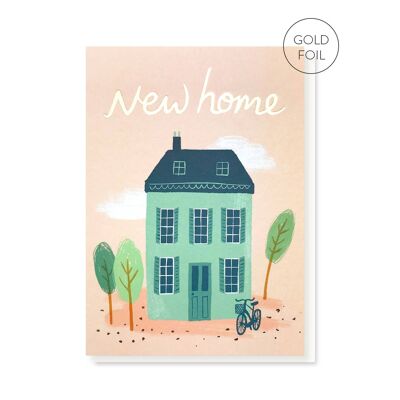 New Home Card | Hand Painted | Luxury Gold Foil Card
