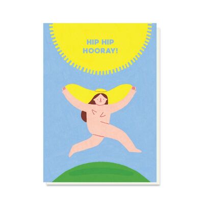 Tarjeta de cumpleaños del sombrero de sol | Desnudo | Tarjeta divertida | piqueros