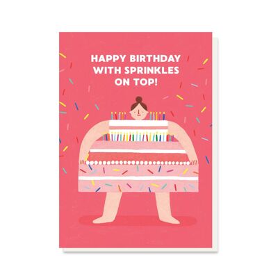 Tarjeta de cumpleaños de pastel de aspersiones | Amante de los pasteles | linda tarjeta