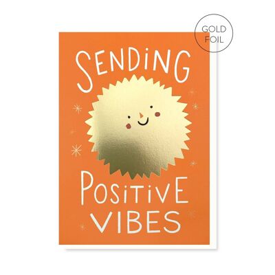 Positive Vibes Greeting Card | Luxury Gold Foil Card