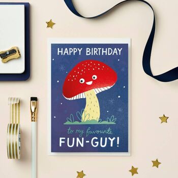 Carte d’anniversaire Fun Guy Champignon | Cartes pour hommes | Carte masculine 3