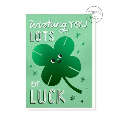 Lucky Clover Good Luck Card | Luxury Foil Card