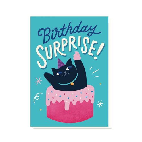Cat and Cake Birthday Card | Gender Neutral Birthday Card