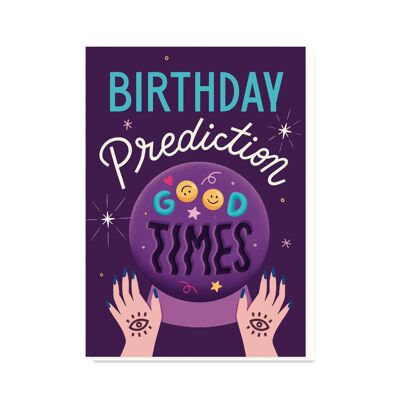 Tarjeta de cumpleaños de bola de cristal | Tarjeta mística | Buenos tiempos