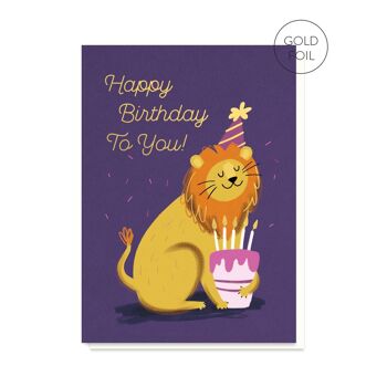 Carte d'anniversaire Lion | Carte d’animaux pour enfants | Carte Enfant 1