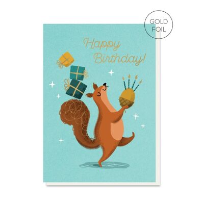 Biglietto d'auguri scoiattolo nocciola | Carta per bambini | Carta per bambini