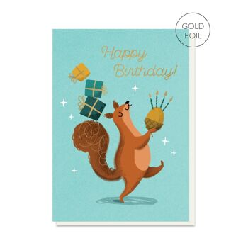 Carte d’anniversaire écureuil noisette | Carte Enfant | Carte enfants 1