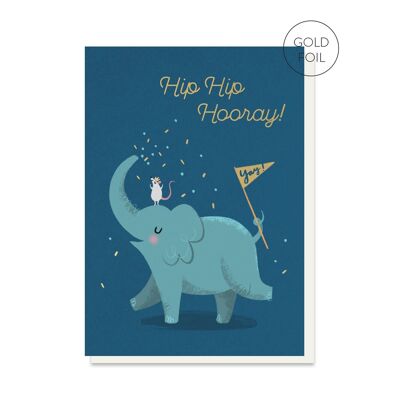 Biglietto di compleanno per bambini con elefante | Carta degli animali | Carta per bambini