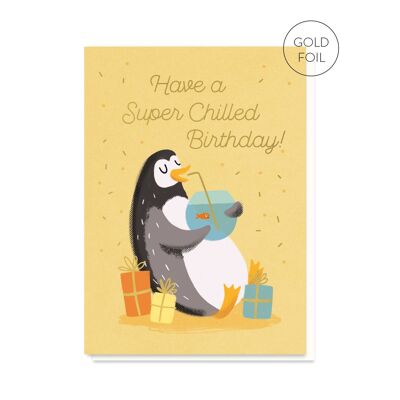 Tarjeta de cumpleaños fría del pingüino | Animales Tarjetas de felicitación