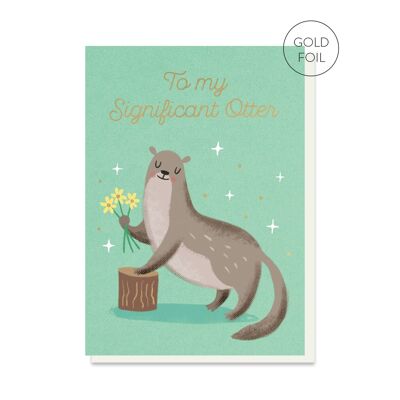 Carte d’anniversaire importante de la loutre | Animaux Carte de vœux