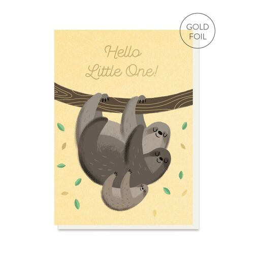 New Baby Sloth Card | Gender Neutral Baby Card | Cute