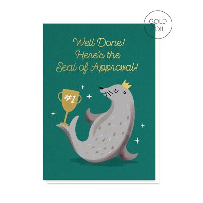 Sello de tarjeta de felicitación de aprobación | Tarjetas de animales