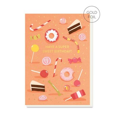 Super süße Geburtstagskarte | Luxuriöse Goldfolienkarte