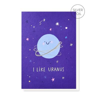 Tarjeta de amor de Urano | Tarjeta humorística | Tarjeta descarada