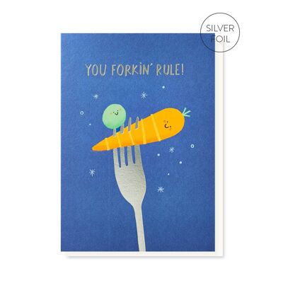 You Forkin' Rule Tarjeta de felicitación | tarjeta divertida