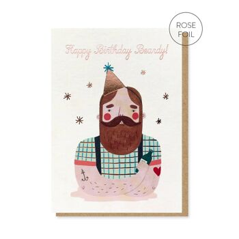 Carte Beardy d’anniversaire | Carte hipster | Cartes pour hommes 1