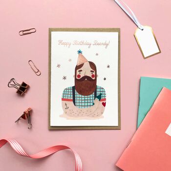 Carte Beardy d’anniversaire | Carte hipster | Cartes pour hommes 3