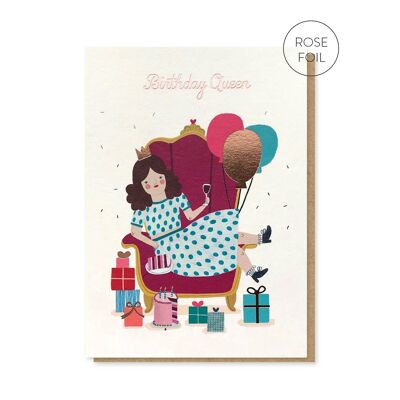 Birthday Queen Birthday Card | Quirky Illustrated Card