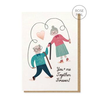 Carte d’anniversaire ensemble pour toujours | Carte mignonne | Or rose 2