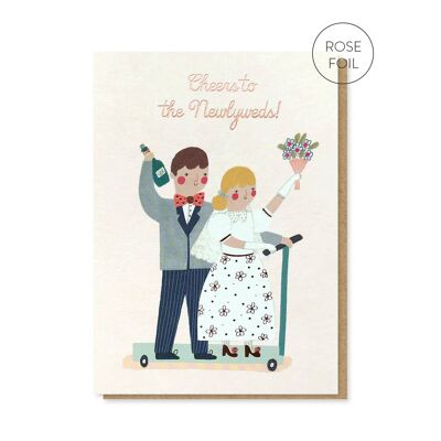 Carte de mariage des jeunes mariés | Carte illustrée mignonne | Carte originale