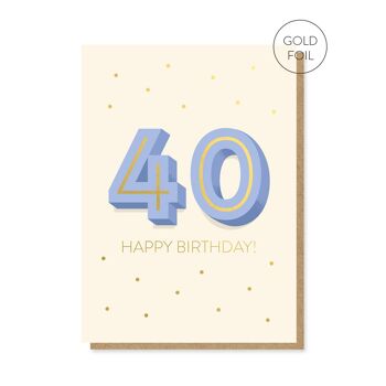 La grande carte d’anniversaire 4-0 | Carte jalon | Carte 40ème Âge 1