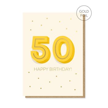 La grande carte d’anniversaire 5-0 | Carte jalon | Carte 50ème Âge 1