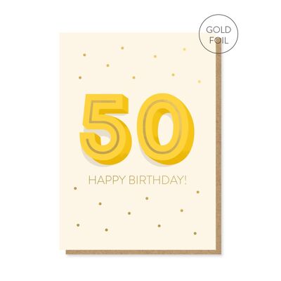 Die große 5-0-Geburtstagskarte | Meilensteinkarte | Karte zum 50. Lebensjahr