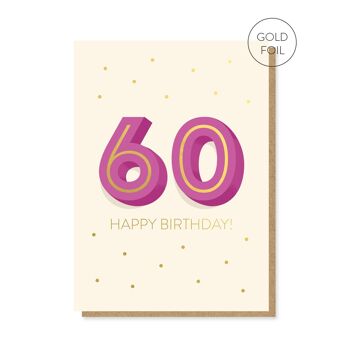 La grande carte d’anniversaire 6-0 | Carte jalon | Carte 60ème Âge 1