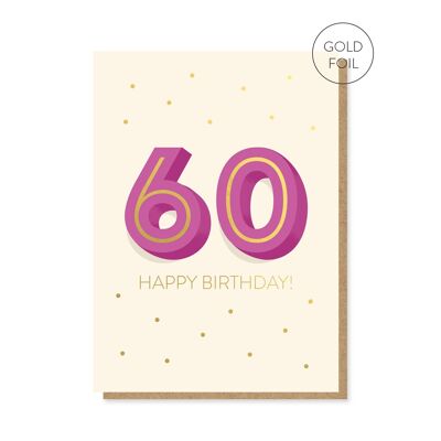 Die große 6-0-Geburtstagskarte | Meilensteinkarte | Karte zum 60. Lebensjahr