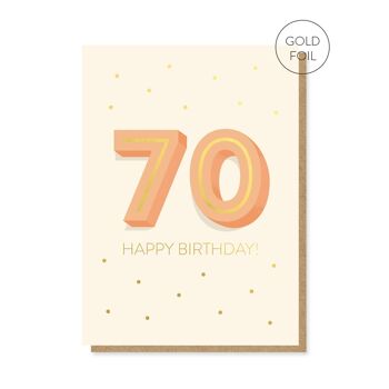 La grande carte d’anniversaire 7-0 | Carte jalon | Carte 70ème Âge 1