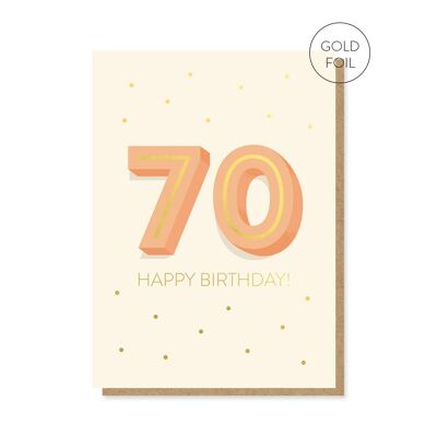 La gran tarjeta de cumpleaños 7-0 | Tarjeta de hito | Tarjeta de 70 años
