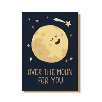 Carte de célébration au-dessus de la lune | Carte de félicitations 1