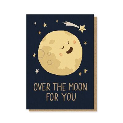 Carte de célébration au-dessus de la lune | Carte de félicitations