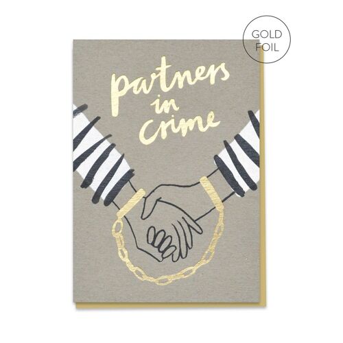 Partners In Crime Anniversary Card | Luxury Gold Foil Card