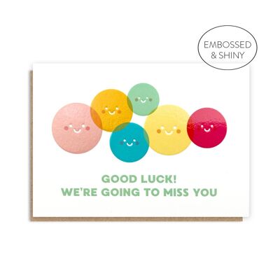 Miss You Faces Card | Leaving Card | Good Luck Card