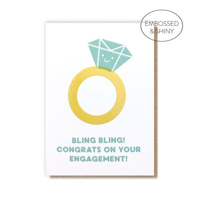 Bling Bling Verlobungskarte | Zeitgenössische Verlobungskarte