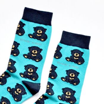 Chaussettes ours du soleil | Chaussettes en bambou | Chaussettes bleues | Chaussettes Sumatra 2