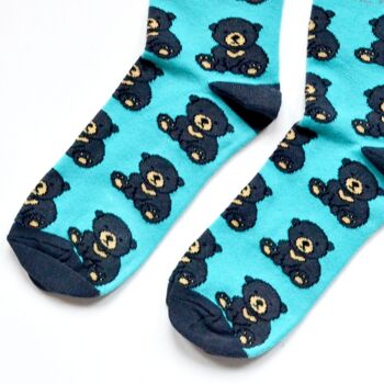 Chaussettes ours du soleil | Chaussettes en bambou | Chaussettes bleues | Chaussettes Sumatra 3