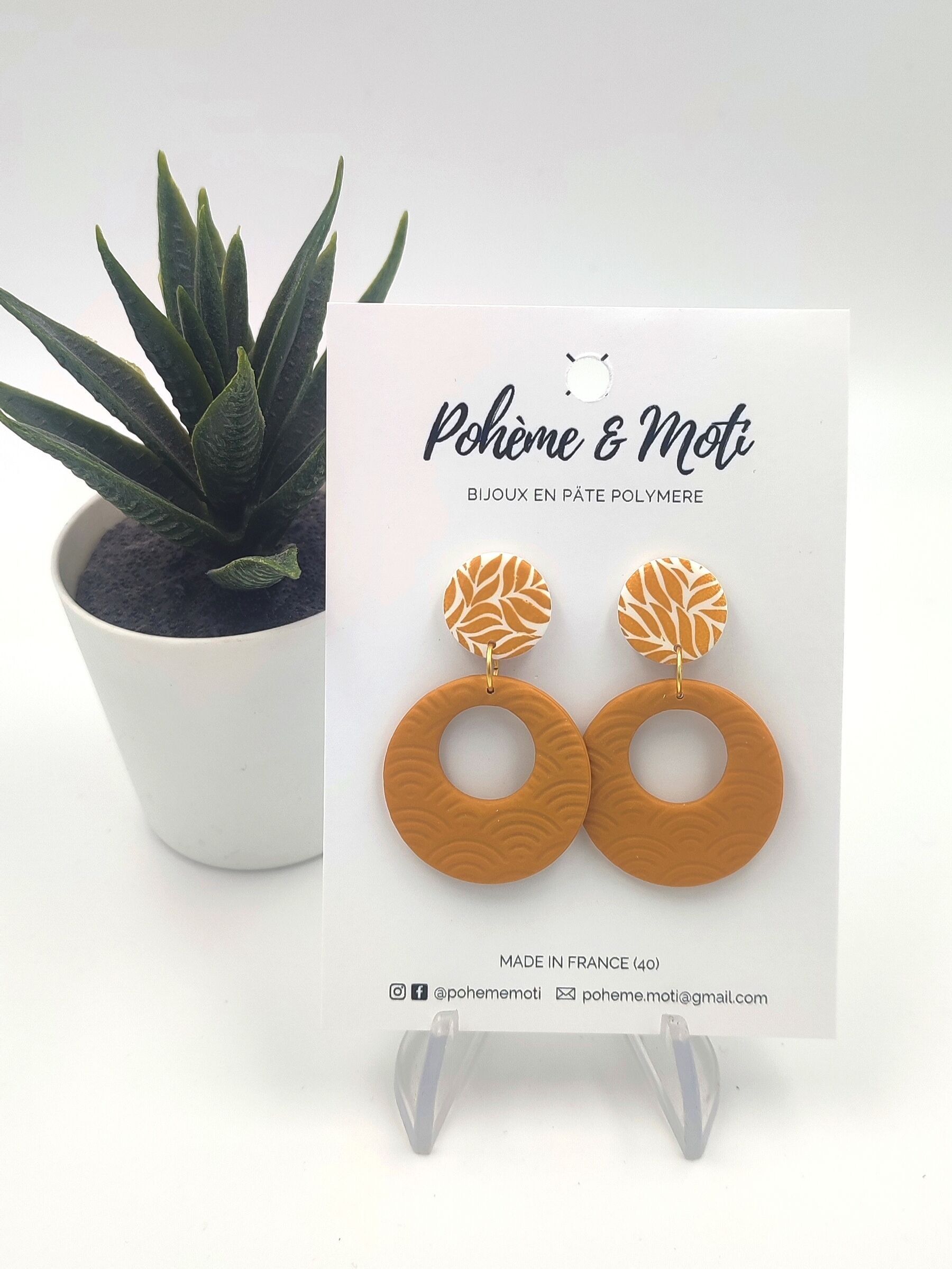 Boucles d'oreilles en pâte polymère