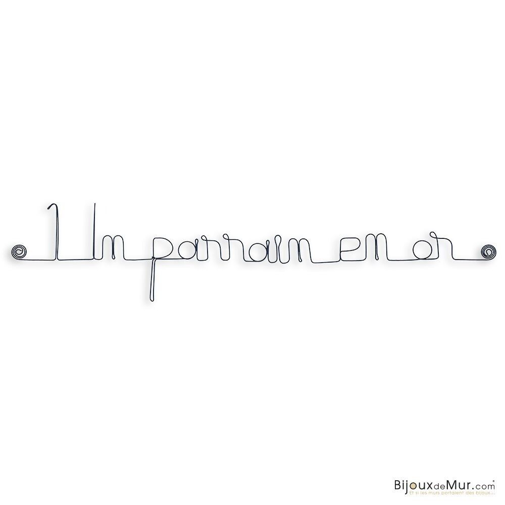 Regalo Battesimo - Comunione: "Un padrino d'oro" - Decorazione da parete in filo metallico - da appuntare